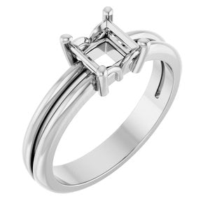 Sterling Silver 5x5 mm Square Ring Mounting – image 2
