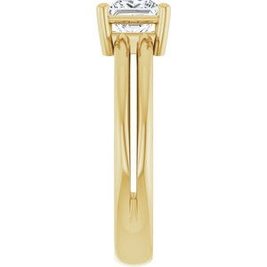 14K Yellow Gold 5x5 mm Square Ring Mounting – image 7