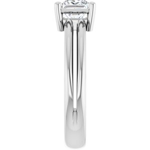 18K White Gold 5x5 mm Square Ring Mounting – image 7
