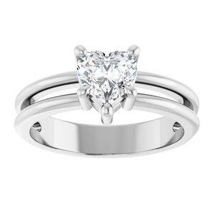 Platinum 6x6 mm Heart Ring Mounting – image 5