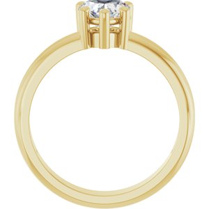 18K Yellow Gold 6x6 mm Heart Ring Mounting – image 3