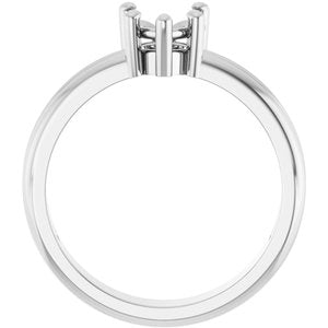 14K White Gold 6x6 mm Heart Ring Mounting – image 4
