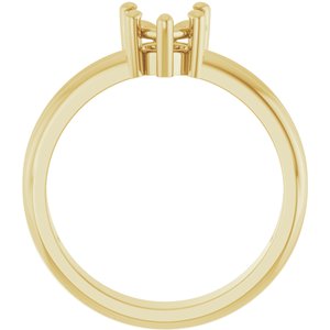 14K Yellow Gold 6x6 mm Heart Ring Mounting – image 4