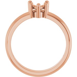 14K Rose Gold 6x6 mm Heart Ring Mounting – image 4