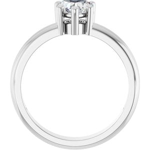 Platinum 6x6 mm Heart Ring Mounting – image 3
