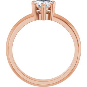 10K Rose Gold 6x6 mm Heart Ring Mounting – image 3