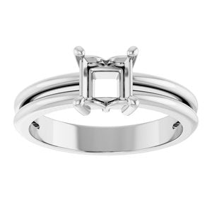 Continuum Sterling Silver 5x5 mm Square Ring Mounting – image 6