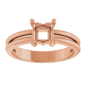 10K Rose Gold 5x5 mm Square Ring Mounting – image 6