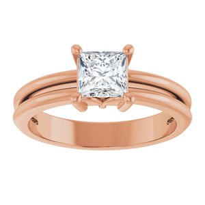 10K Rose Gold 5x5 mm Square Ring Mounting – image 5