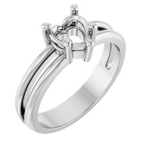 Continuum Sterling Silver 6x6 mm Heart Ring Mounting – image 2