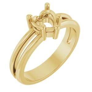 10K Yellow Gold 6x6 mm Heart Ring Mounting – image 2
