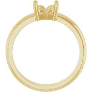 18K Yellow Gold 5x5 mm Square Ring Mounting – image 4