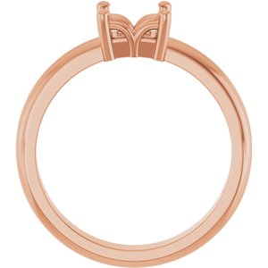 14K Rose Gold 5x5 mm Square Ring Mounting – image 4