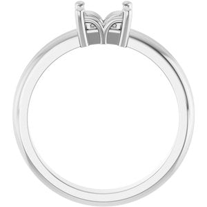 Sterling Silver 5x5 mm Square Ring Mounting – image 4