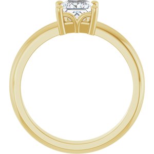 18K Yellow Gold 5x5 mm Square Ring Mounting – image 3