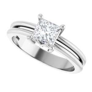 10K White Gold 5x5 mm Square Ring Mounting – image 8