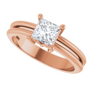 10K Rose Gold 5x5 mm Square Ring Mounting – image 8