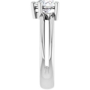 10K White Gold 6x6 mm Heart Ring Mounting – image 7