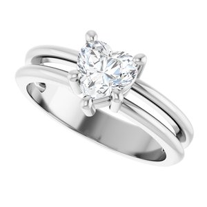 Continuum Sterling Silver 6x6 mm Heart Ring Mounting – image 8