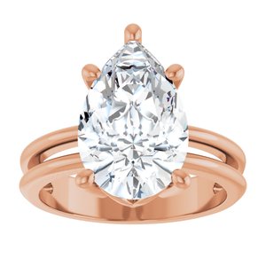 10K Rose Gold 14x9 mm Pear Ring Mounting – image 5