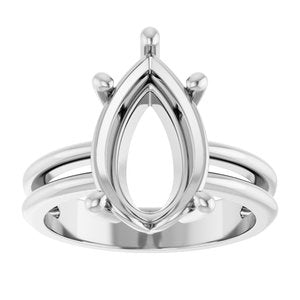 Continuum Sterling Silver 14x9 mm Pear Ring Mounting – image 6