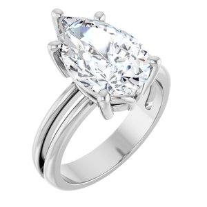 Continuum Sterling Silver 14x9 mm Pear Ring Mounting