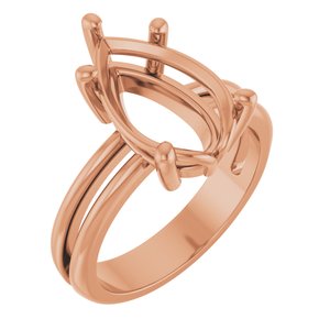 18K Rose Gold 14x9 mm Pear Ring Mounting – image 2