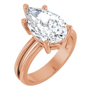 10K Rose Gold 14x9 mm Pear Ring Mounting