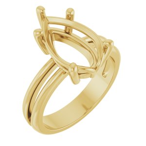 14K Yellow Gold 14x9 mm Pear Ring Mounting – image 2