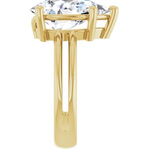 10K Yellow Gold 14x9 mm Pear Ring Mounting – image 7