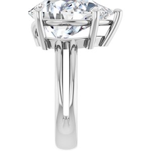 18K White Gold 16x12 mm Pear Ring Mounting – image 7