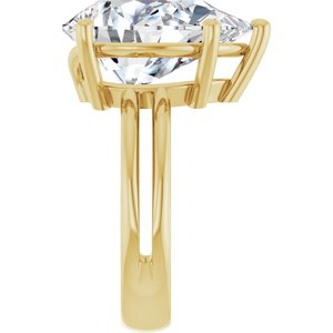 14K Yellow Gold 16x12 mm Pear Ring Mounting – image 7