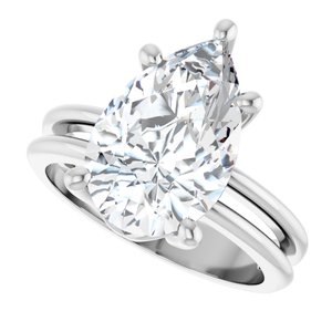14K X1 White Gold 14x9 mm Pear Ring Mounting – image 8