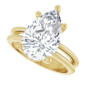 14K Yellow Gold 14x9 mm Pear Ring Mounting – image 8