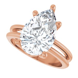 18K Rose Gold 14x9 mm Pear Ring Mounting – image 8