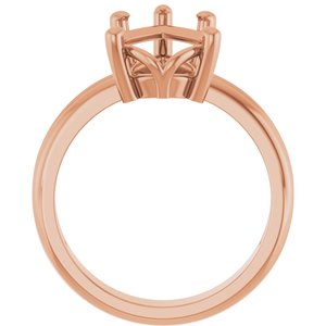 18K Rose Gold 14x9 mm Pear Ring Mounting – image 4