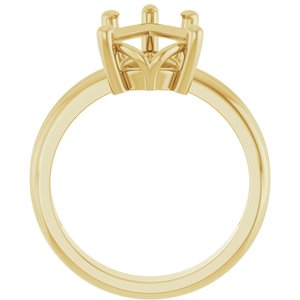 10K Yellow Gold 14x9 mm Pear Ring Mounting – image 4