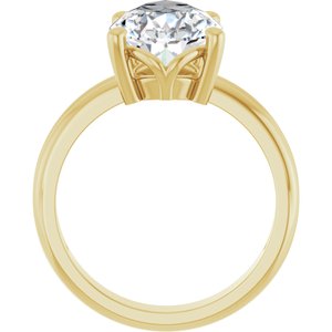 14K Yellow Gold 14x9 mm Pear Ring Mounting – image 3