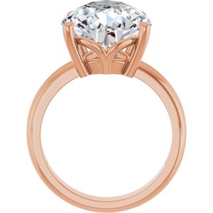 18K Rose Gold 16x12 mm Pear Ring Mounting – image 3