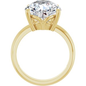 14K Yellow Gold 16x12 mm Pear Ring Mounting – image 3