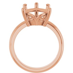 18K Rose Gold 16x12 mm Pear Ring Mounting – image 4
