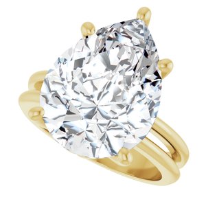 14K Yellow Gold 16x12 mm Pear Ring Mounting – image 8
