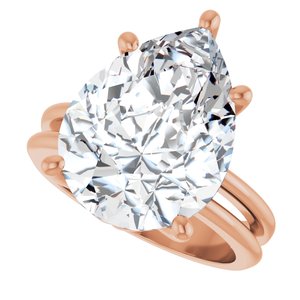 18K Rose Gold 16x12 mm Pear Ring Mounting – image 8