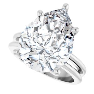 14K White Gold 16x12 mm Pear Ring Mounting – image 8