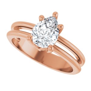 10K Rose Gold 8x6 mm Pear Ring Mounting – image 8