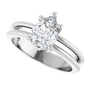 14K White Gold 8x6 mm Pear Ring Mounting – image 8