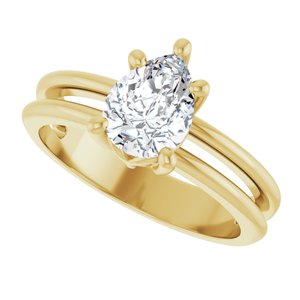 14K Yellow Gold 8x6 mm Pear Ring Mounting – image 8