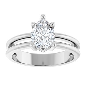 Continuum Sterling Silver 8x6 mm Pear Ring Mounting – image 5