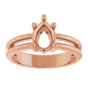 10K Rose Gold 8x6 mm Pear Ring Mounting – image 6