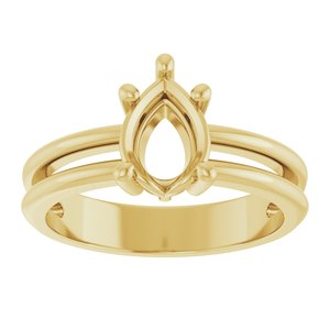 10K Yellow Gold 8x6 mm Pear Ring Mounting – image 6